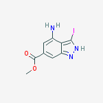 Structure of 4-Amino-3-iodo-6-indazolecarboxylic acid methyl ester