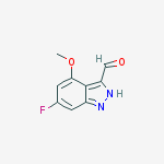 Structure of 6-Fluoro-4-methoxy-3-(1H)indazole carboxaldehydye