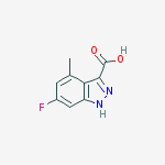 Structure of 6-Fluoro-4-methyl-3-(1H)indazole carboxylic acid