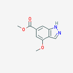 Structure of 4-METHOXY-6-(1H)INDAZOLE CARBOXYLIC ACID METHYL ESTER