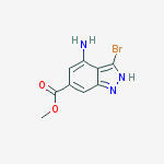 Structure of 4-Amino-3-bromo-6-indazolecarboxylic acid methyl ester