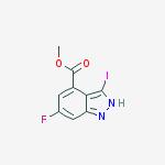 Structure of 6-Fluoro-3-iodo-4-indazolecarboxylic acid methyl ester