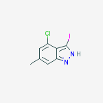 Structure of 4-Chloro-3-iodo-6-methyl-(1H)indazole