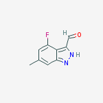 Structure of 4-Fluoro-6-methyl-3-(1H)indazole carboxaldehyde