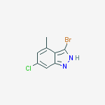 3-Bromo-6-chloro-4-methylindazole结构式
