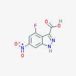Structure of 4-Fluoro-6-nitro-3-(1H)indazole carboxylic acid