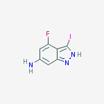 Structure of 6-Amino-4-fluoro-3-iodo (1H)indazole