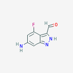Structure of 6-Amino-4-fluoro-3-(1H)indazole carboxaldehyde