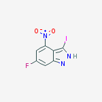 Structure of 6-Fluoro-3-iodo-4-nitro-(1H)indazole