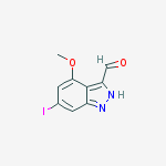 6-Iodo-4-methoxy-(1H)indazole-3-carboxaldehyde结构式