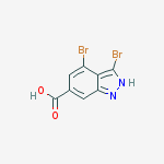 Structure of 3,4-Dibromo-6-(1H)indazole carboxylic acid