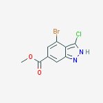 Structure of 4-Bromo-3-chloro-6-indazolecarboxylic acid methyl ester