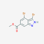 Structure of 3-Bromo-4-chloro-6-indazolecarboxylic acid methyl ester