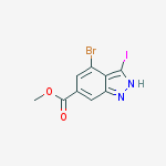 Structure of 4-Bromo-3-iodo-6-indazolecarboxylic acid methyl ester