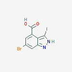 Structure of 6-bromo-3-iodo-2H-indazole-4-carboxylic acid