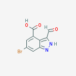 Structure of 6-Bromo-3-formyl-4-indazolecarboxylic acid