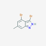3,4-Dibromo-6-methyl-(1H)indazole结构式
