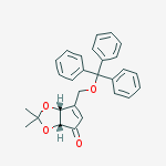 Structure of 4H-Cyclopenta-1,3-dioxol-4-one, 3a,6a-dihydro-2,2-dimethyl-6-[(triphenylmethoxy)methyl]-, (3aR,6aR)-