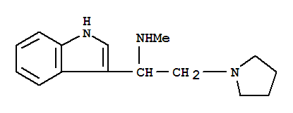 [1-(1H-吲哚-3-基)-2-吡咯烷-1-基-乙基]-甲胺结构式