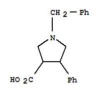 Structure of 1-BENZYL-4-PHENYL-PYRROLIDINE-3-CARBOXYLIC ACID HYDROCHLORIDE