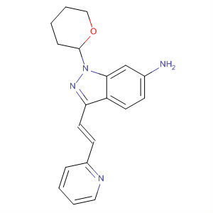 (E)-3-[2-(吡啶-2-基)乙烯基]-1-(四氢-2H-吡喃-2-基)-1H-吲唑-6-胺结构式