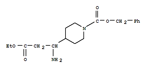 Structure of 3-Amino-3-(4-Cbz)piperidine-propionic acid ethyl ester