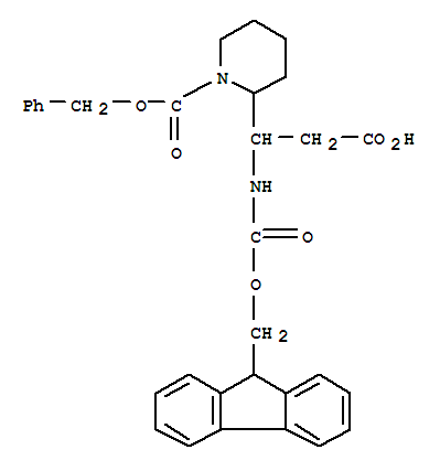 Structure of N-FMOC-3-(1-CBZ-PIPERIDIN-2-YL)-DL-BETA-ALANINE