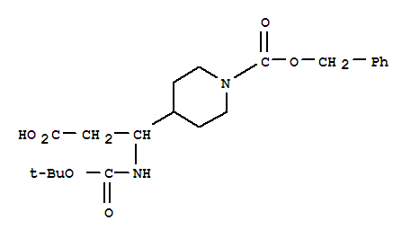 Structure of 3-N-BOC-AMINO-3-(4-CBZ)PIPERIDINE-PROPIONIC ACID