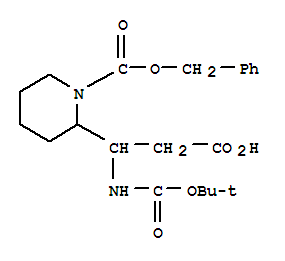 BETA-[[叔丁氧羰基]氨基]-1-[(苯基甲氧基)羰基]-2-哌啶丙酸结构式