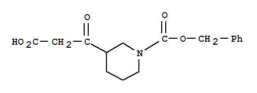 Structure of 3-(2-CARBOXY-ACETYL)-PIPERIDINE-1-CARBOXYLIC ACID BENZYL ESTER