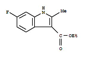 6-氟-2-甲基-1H-吲哚-3-羧酸乙酯结构式
