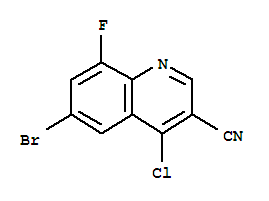 Structure of 6-BROMO-4-CHLORO-8-FLUORO-QUINOLINE-3-CARBONITRILE