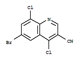 Structure of 6-BROMO-4,8-DICHLORO-QUINOLINE-3-CARBONITRILE