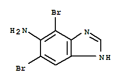 Structure of 1H-Benzimidazol-6-amine, 5,7-dibromo-