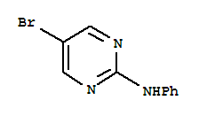 (5-溴嘧啶-2-基)苯胺结构式