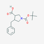 Structure of 4-benzyl-1-[(2-methylpropan-2-yl)oxycarbonyl]pyrrolidine-3-carboxylic Acid