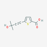 Structure of 5-(3-hydroxy-3-methylbut-1-yn-1-yl)thiophene-2-carboxylic acid(SALTDATA: FREE)