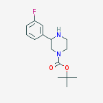 Tert-butyl 3-(3-fluorophenyl)piperazine-1-carboxylate结构式