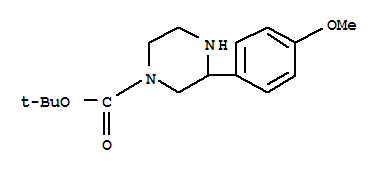 Structure of 3-(4-METHOXY-PHENYL)-PIPERAZINE-1-CARBOXYLIC ACID TERT-BUTYL ESTER