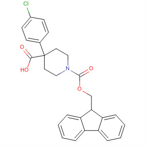 1,4-Piperidinedicarboxylic acid, 4-(4-chlorophenyl)-,1-(9H-fluoren-9-ylmethyl) ester结构式