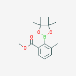 Structure of methyl 3-methyl-2-(4,4,5,5-tetramethyl-1,3,2-dioxaborolan-2-yl)benzoate