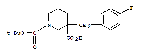 1-BOC-3-(4-氟苄基)-3-哌啶甲酸结构式