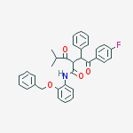 2-[2-(4-FLUOROPHENYL)-2-OXO-1-PHENYL-ETHYL]-4-METHYL-3-OXO-PENTANOIC ACID, (2-BENZYLOXY-PHENYL)-AMIDE结构式