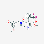 Methyl 1,4-Dihydro-2,6-dimethyl-4-(2'-trifluoromethyl)phenyl-pyridine-3-carboxylate-5-(3,4-dimethoxyphenyl)methyl Carboxamide结构式
