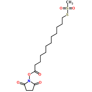 Structure of S-{12-[(2,5-dioxopyrrolidin-1-yl)oxy]-12-oxododecyl} methanesulfonothioate