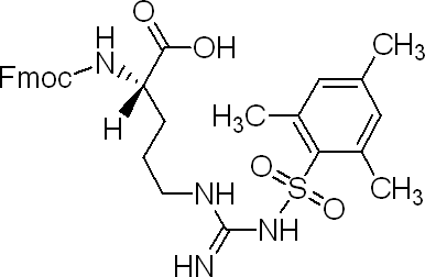 Structure of FMOC-ARG(MTS)-OH