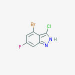 4-Bromo-3-chloro-6-fluoro-(1H)indazole结构式