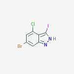 Structure of 6-bromo-4-chloro-3-iodo-1H-indazole