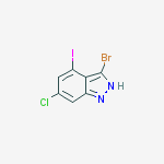 Structure of 3-Bromo-6-chloro-4-iodo (1H)indazole