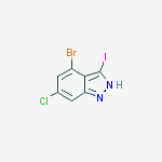Structure of 4-Bromo-6-chloro-3-iodo-1H-indazole